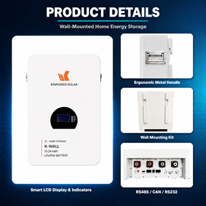 Batterie domestique murale KINPOWER 10 kWh, installation facile et gain de place, supports d'installation fournis - Product Image 4