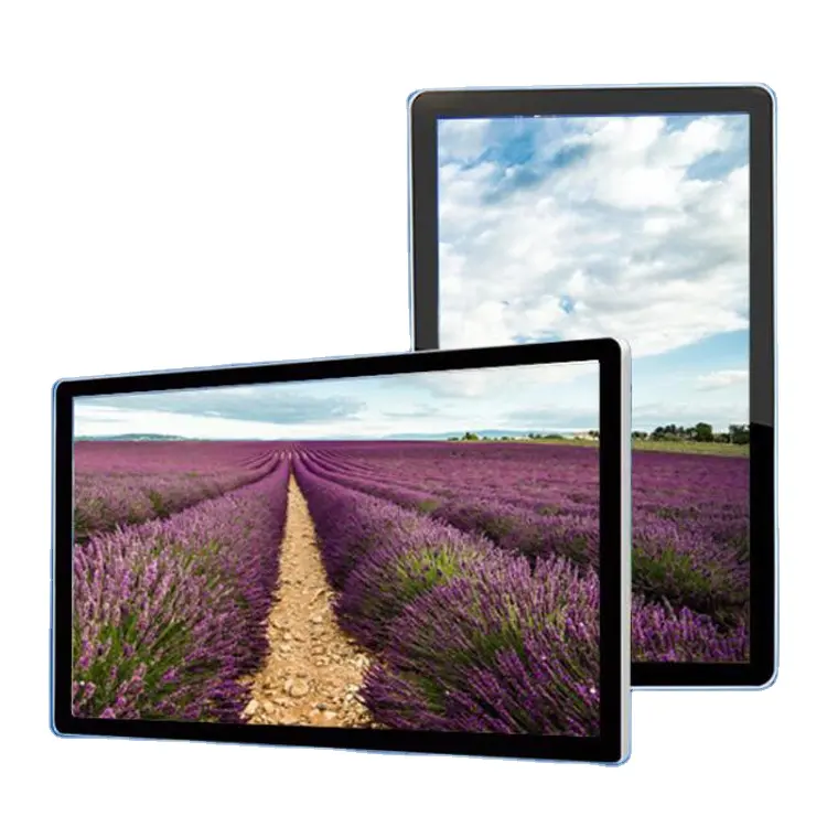 Duvara monte 26 "27" inç LED LCD dijital video reklam panosu menü panosu POP ekran desteği manzara ve portre ekran modu
