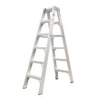 Échelle pliante industrielle 2x6 marches de 1,80 m en alliage d'aluminium à double face avec marches antidérapantes EN131 150 kg pour escalier de supermarché