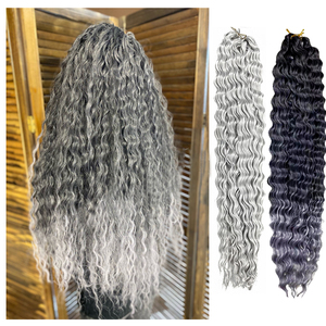 Onda profonda Dei Capelli Del Crochet Naturale Sintetico Afro Riccioli Crochet Treccia Ombre ricci lunghi ondulati Intrecciare Estensioni Dei Capelli per la Russia - Product Image 2