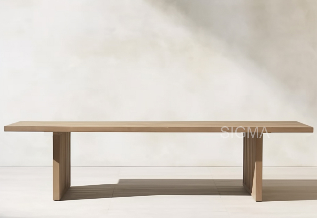 SIGMA New Arrival  Outdoor Patio Furniture  Solid Teak Wood Rectangular Dining Table Chairs Dining Table Set