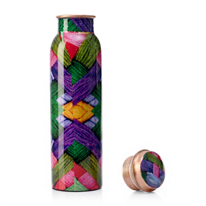 Solid Classic Copper Water <b>Bottle</b> With Lid Portable Travel Drinkware <b>750</b> <b>ml</b> Indian Wholesale Supplier - Product Image 1