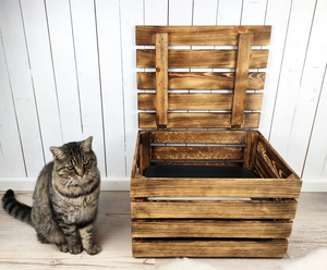 Moderne Bruine Houten Kattenbak Meubels Met Indoor Kattenhuis Bed Warme Huisdierenbedden Veilig Duurzaam Cattery Kattenhuis Binnen - Product Image 3