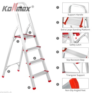 Escaleras plegables de 2-9 escalones <span class=keywords><strong>Silla</strong></span> plegable compacta de aluminio Escaleras anchas Escalera doméstica - Product Image 3