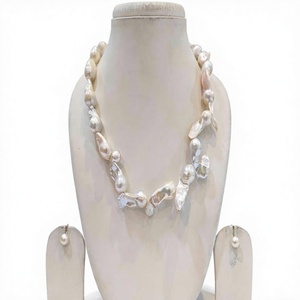 Exclusive Premium Quality Freshwater Pearls AA Grade 925 <b>Silver</b> Beaded Necklace <b>Earring</b> Set Trendy Women's - Product Image 2