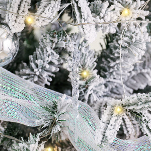 Cây thông Noel phủ tuyết nhân tạo với đèn LED, cây thông Noel giả có tuyết rơi trang trí cửa sổ, trang trí nhà cửa, cây thông Noel màu trắng - Product Image 4