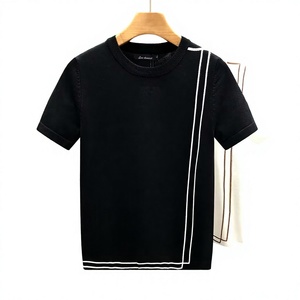 Pull en maille à col roulé pour homme, coupe classique, manches courtes, uni, décontracté, 100 % coton, 300 g, PRIMEAGE INDUSTRIES, Printemps Automne 2025 - Product Image 3