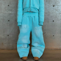 Pantalon de Jogging Ample Surdimensionné en Molleton de Coton French Terry OEM, Style Urbain Dégravé au Soleil, Délavé à l'Acide