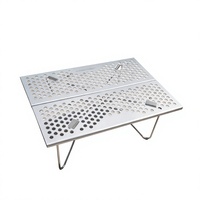 Table pliante ultra-légère en alliage d'aluminium, style glamping, portable pour pique-niques, barbecues et plage