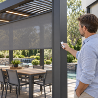 Pergola bioclimatique motorisée en aluminium avec capteur de pluie, bâtiments de jardin CE TUV NG-MP2026