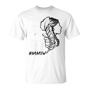 Camiseta indígena No More Stolen Sisters Mmiw Feather Justice - Product Image 1