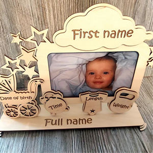 Cadre photo personnalisé pour nouveau-né, <span class=keywords><strong>cadeau</strong></span> d'annonce de <span class=keywords><strong>naissance</strong></span> pour les nouveaux parents - Product Image 2