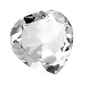 Cœur en verre blanc diamètre 40 mm, accessoire de décoration de bureau - Product Image 1