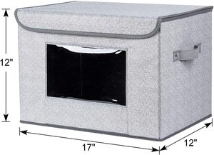 Grande Scatola Portaoggetti Quadrata in Tessuto Pieghevole con Coperchio, Design Moderno ed Ecologico <span class=keywords><strong>per</strong></span> Casa, <span class=keywords><strong>Cameretta</strong></span> e Guardaroba - Product Image 3