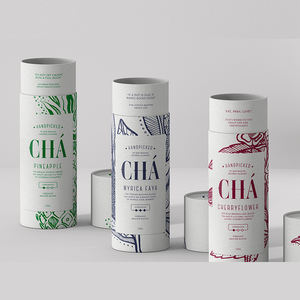 Tubes en papier kraft de qualité alimentaire recyclables de luxe pour le thé en vrac, boîte en carton vide personnalisée, emballage pour le thé - Product Image 1