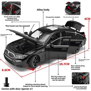 HMB Serie 3 325Li <span class=keywords><strong>Auto</strong></span> Giocattolo in Lega Pressofusa per Bambini con Porte Apribili, Meccanismo Pull-Back, Effetti Luminosi e Sonori, Scala 1:24 - Product Image 2