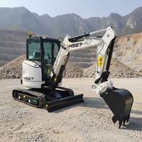 Livraison Gratuite HERESTRONG Mini-Excavatrice Yanmar Conforme Euro 5, Excavatrice sur Chenilles de 2,7 Tonnes avec Pompe Moteur pour Usage Agricole - En Promotion