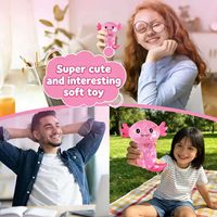 Squishies Axolotls Pailletés, Balles Anti-Stress Extensibles, Jouets Sensoriels Souples à Presser en EVA, pour Enfants de 5 à 7 Ans, Idéal pour Panier de Pâques