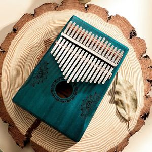 Huashu Kalimbas berongga 17 tuts kayu mahoni, instrumen musik Mibra Afrika untuk pemula