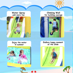 Piscina Inflable Comercial Happy Water Slide para Niños, Castillo Hinchable con Piscina de Pelotas y Trampolín - Product Image 5