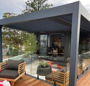 Pergola fixe en aluminium magique, imperméable, écologique, pavillon extérieur, structure durable <span class=keywords><strong>pour</strong></span> jardin, patio, balcon - Product Image 3