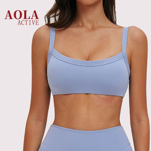 Reggiseno sportivo da donna AOLA 2026 a doppia fascia, design aperto sulla schiena <span class=keywords><strong>con</strong></span> fodera in <span class=keywords><strong>pile</strong></span>, vestibilità aderente per corsa e fitness - Product Image 1