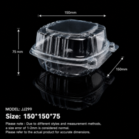 Boîte à salade en plastique transparent avec couvercle en dôme, boîte à salade pour produits frais, fermeture à clipser, parois latérales côtelées, emballage à emporter
