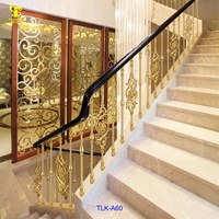Balustrades d'escalier en laiton moulé haut de gamme, type fantaisie, balustrade de pont décorative
