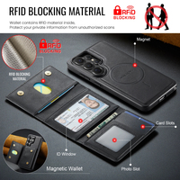 Funda de Teléfono Desmontable de PU con Cartera para Samsung S26 Ultra/S26 Plus/S26 FE con Soporte para Tarjetas, Bloqueo RFID, Carga Inalámbrica