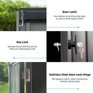 305x244cm grand hangar <span class=keywords><strong>de</strong></span> stockage extérieur en métal outil et maison <span class=keywords><strong>de</strong></span> stockage <span class=keywords><strong>de</strong></span> vélo avec double porte verrouillable auvent étanche gazebo pergola - Product Image 5