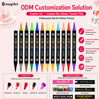 Fabricant de marqueurs pour nail art ODM, stylo à double pointe pour dessin d'ongles en acrylique, solution de développement de pointes de couleur personnalisées pour les marques de beauté mondiales