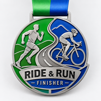 Médaille de course cycliste 3D gravée en bronze antique Gran Fondo pour la course de marathon sur route de 120 km – Récompense pour les finalistes