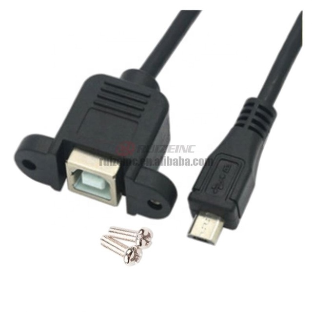 Micro Ears B Type Usb With Screws Square Hole Printing Female to Android Motherboard Port