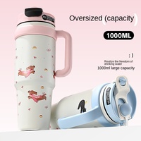 Agent d'achat de boissons Nouvelle tasse à eau à motif mignon de grande capacité Thermos Big Mac de grande valeur avec ventouse Article ménager