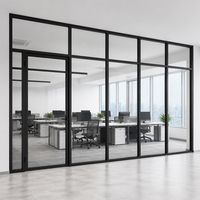 Cloison en verre à cadre métallique, panneau ignifuge, bâtiment commercial, export direct d'usine, devis mondial, approuvé CE