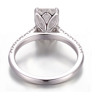 Bague de fiançailles en diamant de laboratoire taille baguette DEF VVS plaqué or 18 carats sur argent sterling 925, bijoux faits à la main pour femmes - Product Image 3