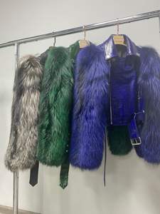 Giacca di pelliccia di <span class=keywords><strong>vera</strong></span> volpe con pelliccia da donna elegante e spessa in <span class=keywords><strong>pelle</strong></span> invernale da donna - Product Image 6