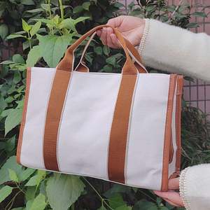 Bolso de Hombro de Lona de Algodón con Asa de Cuerda Cruzada Grande, Cierre de Cremallera y Bolsillos Interiores, Estilo Mensajero, Personalizado y a la Moda - Product Image 3