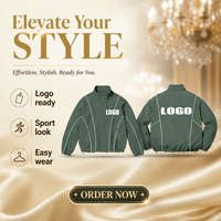 Veste de survêtement personnalisée avec logo, col montant, coupe-vent zippé, streetwear, uniforme d'équipe, broderie marque privée, vente en gros