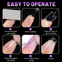 Fabricant de faux ongles ronds personnalisés 120/240Pcs Full Cover Traceless Acrylic Clear Short Round Nail Tips for DIY Nail Salon
