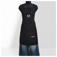 Tablier en toile imprimé avec logo, version coréenne, pour cuisine et nettoyage, réutilisable, tendance, sans manches, vêtements de travail pour hommes et femmes