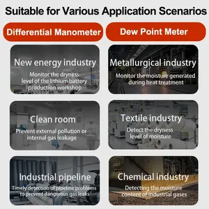 เครื่องวัดจุดน้ำค้างแบบดิจิตอล, เซ็นเซอร์โพรบเตือนอุณหภูมิความชื้นหน้าจอแสดงความดันต่าง RC822B บอกอารมณ์อากาศ - Product Image 5