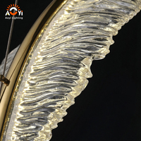 Lustre LED en forme de feuille personnalisé - Luminaire suspendu d'art moderne pour restaurant et hall d'hôtel