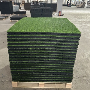 Nhà máy nóng bán cỏ nhân tạo <span class=keywords><strong>Turf</strong></span> gạch cao su cho phòng tập thể dục chống rung cỏ sàn Mat hấp thụ sốc Vườn cỏ - Product Image 6