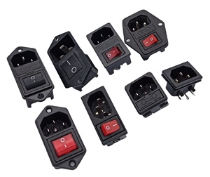 C13 C14 C19 C20แผง Mount EU UK US AU มาตรฐาน Outlet Inlet IEC PCB Mount AC Power Socket