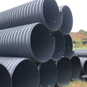 Tubería de Drenaje Corrugada en Espiral Reforzada de HDPE de 700 <span class=keywords><strong>mm</strong></span>, Pared Interior Amarilla/Naranja con Cinturón de Acero, Tubos de Plástico - Product Image 2