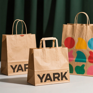 Wholesale Full Custom logo Printed Shopping Paper <b>Bags</b> with Processed Colored Kraft Paper <b>Bags</b> - Product Image 3