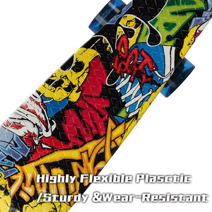 Skateboard Cruiser 22 pouces, mini skateboard portable pour débutants, design tendance style street pour jeunes - Product Image 3