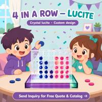 Jeu de société classique personnalisé en acrylique Quatre à la suite, Jeu d'échecs Tic Tac Toe 4 en ligne, Présentoir sur mesure, Logo personnalisé en acrylique