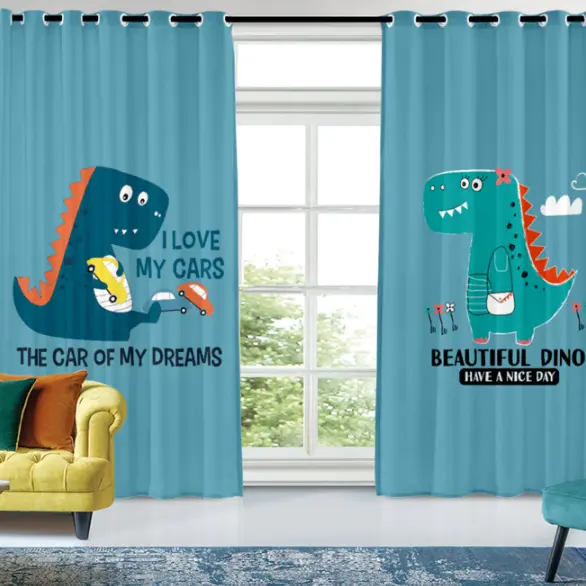 Factory outlet stock and customized digital printing sheer curtains for living room